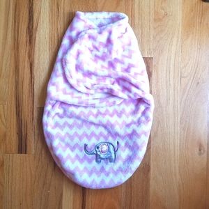 Super soft Pink and White Chevron Baby Sleep Swaddle.